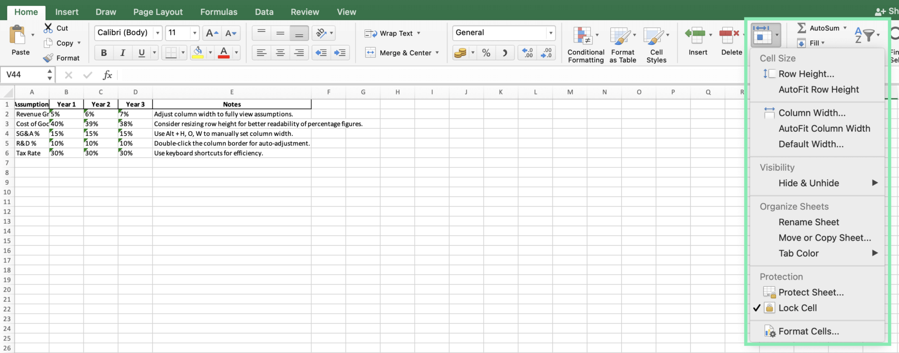 Shortcut to Resize Row and Column Height & Width in Excel (8) Shortcut to Resize Row and Column Height & Width in Excel (8)