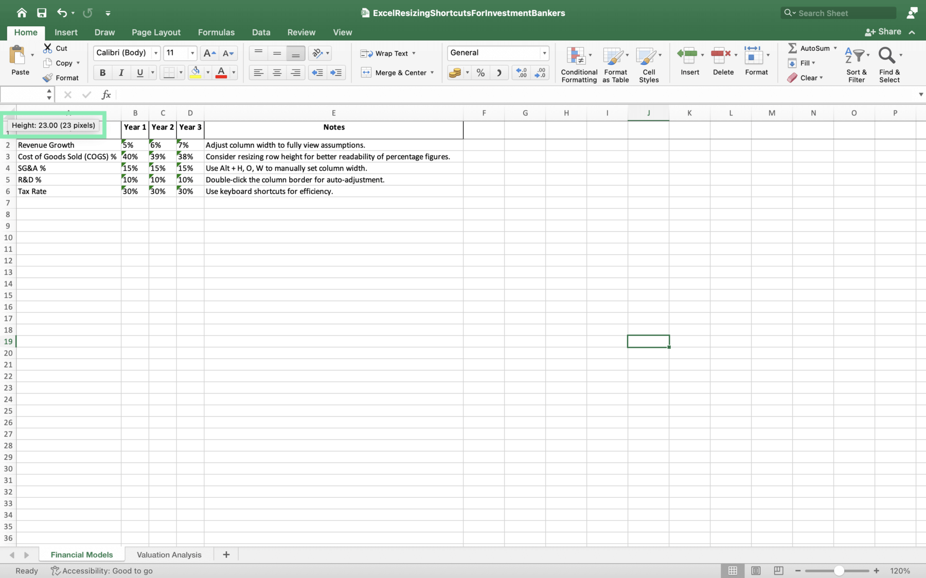 Shortcut to Resize Row and Column Height & Width in Excel (3) Shortcut to Resize Row and Column Height & Width in Excel (3)