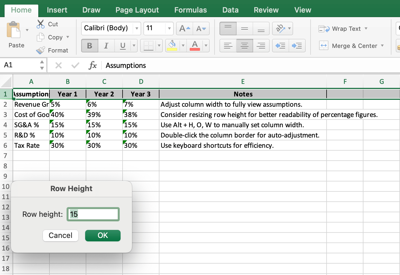 Shortcut to Resize Row and Column Height & Width in Excel (1) Shortcut to Resize Row and Column Height & Width in Excel (1)