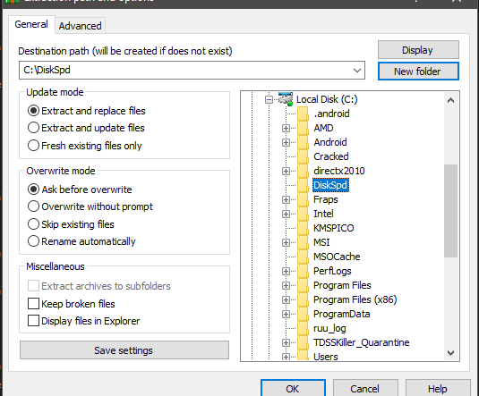 ekstrak files