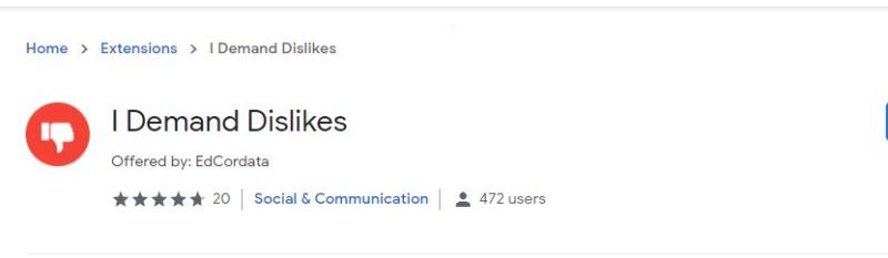 extension i demand dislikes