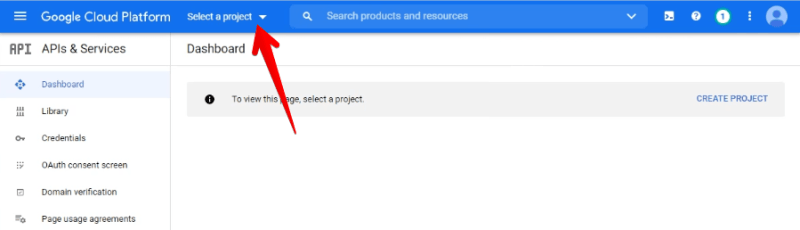 select a project