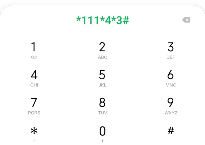 cek melalui dial