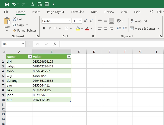 hasil json