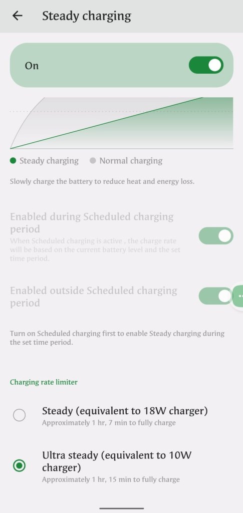 steady charging