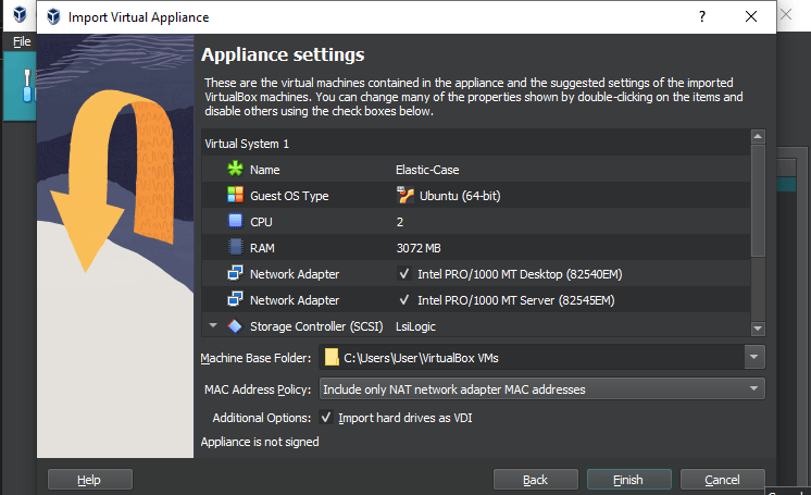 appliance settings
