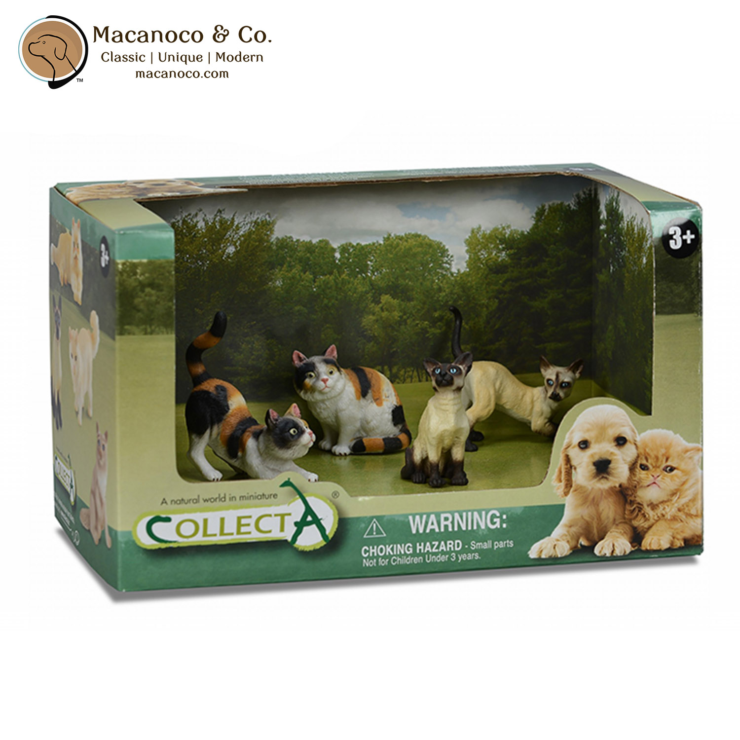 CollectA 4-Piece Cats and Dogs Open Boxed Set 4 Toy Figurines