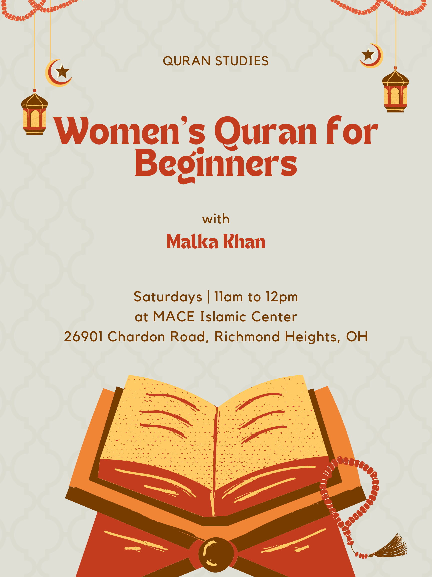 Women's Quran for Beginners @ MACE Islamic Center