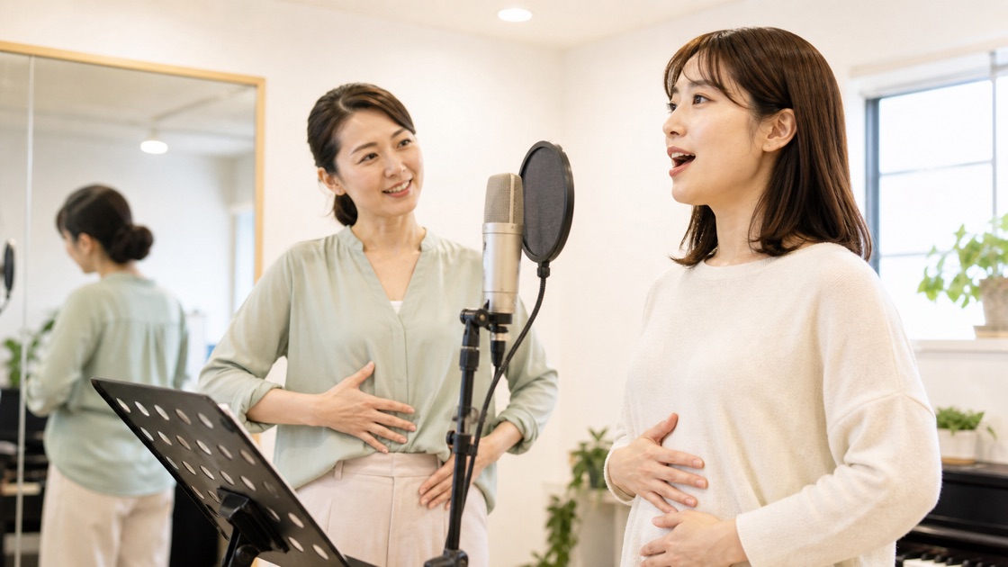 姿勢と腹式呼吸を整える基礎発声レッスン