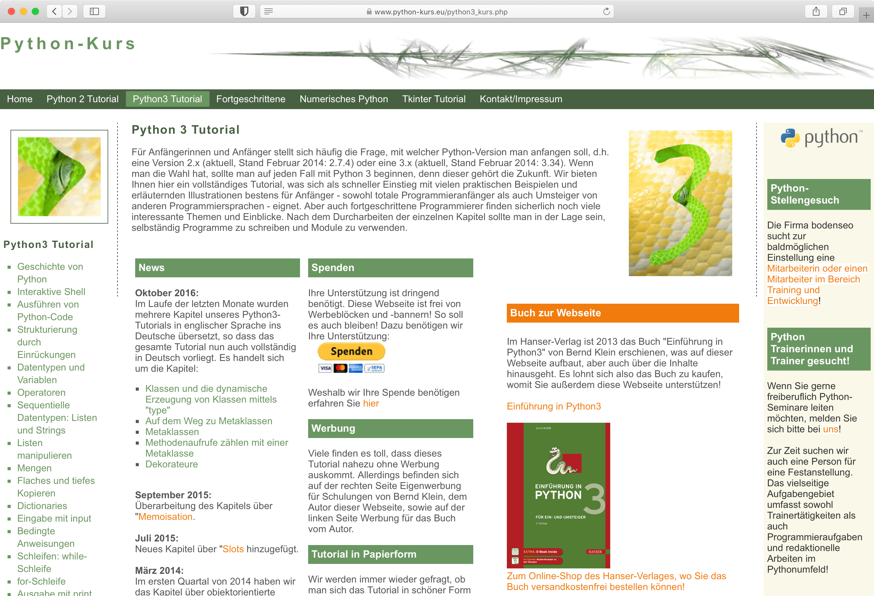 Lernen: Kostenloser Online-Kurs zu Python 3 | Machine Learning Blog