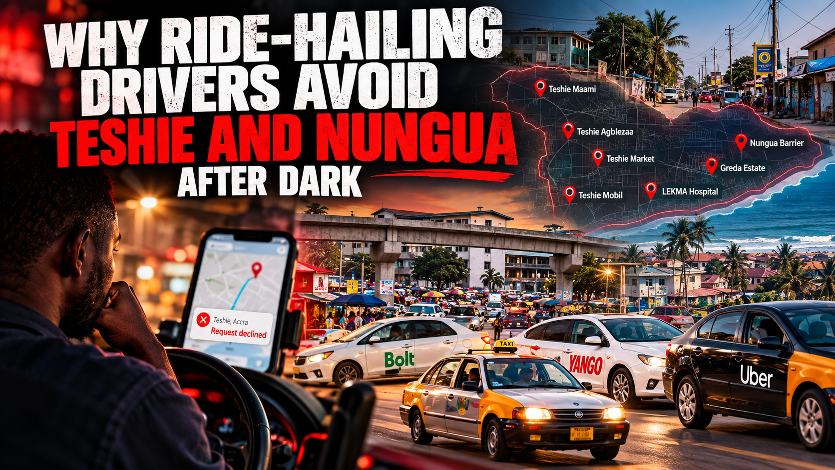 Ride-hailing and traffic in the Teshie-Nungua area of Accra, Ghana