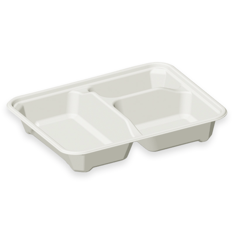 3-Compartment Sugarcane Fibre Container