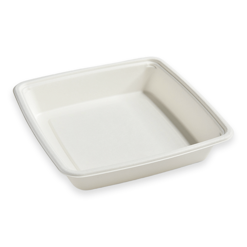 9" 1-Compartment Square Sugarcane Fibre Tray