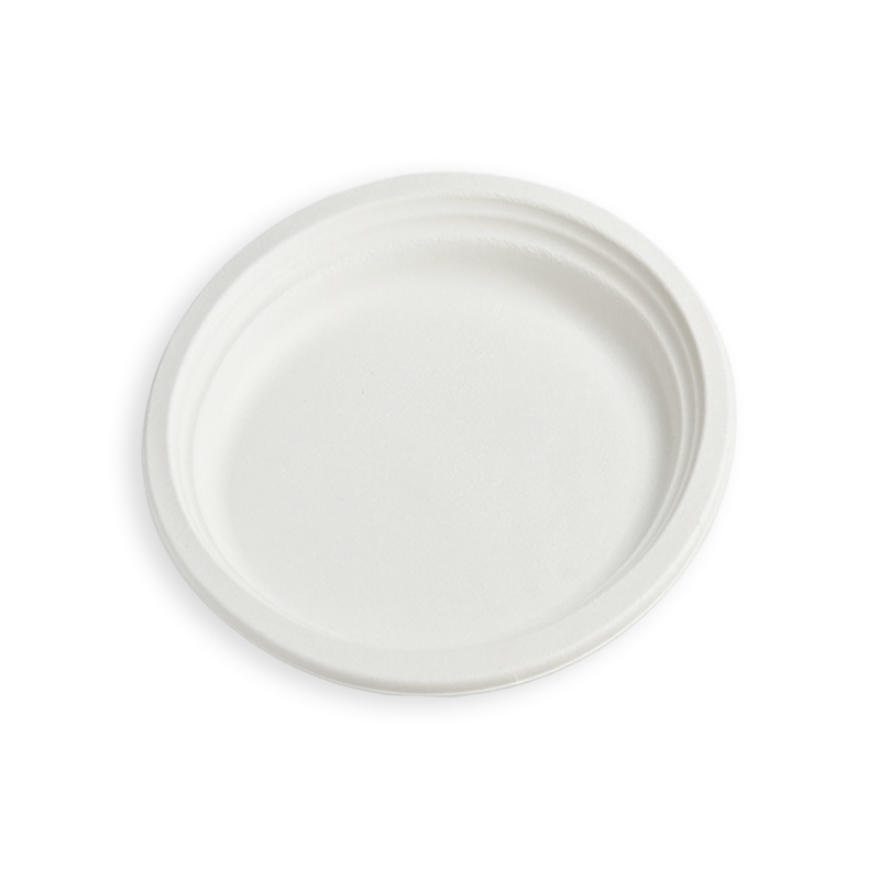 7" Round Sugarcane Fibre Plate