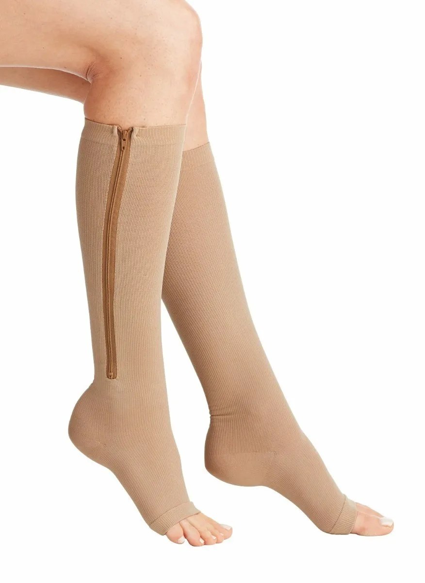 Meia Venosan 3/4 Panturrilha 2030 Cotton com Zíper