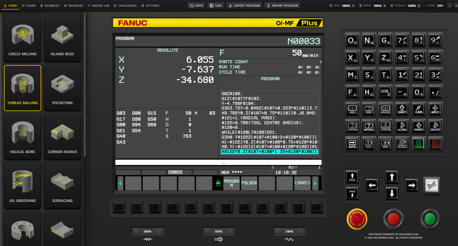 FANUC VMC Advanced Control Suite software screenshot 2