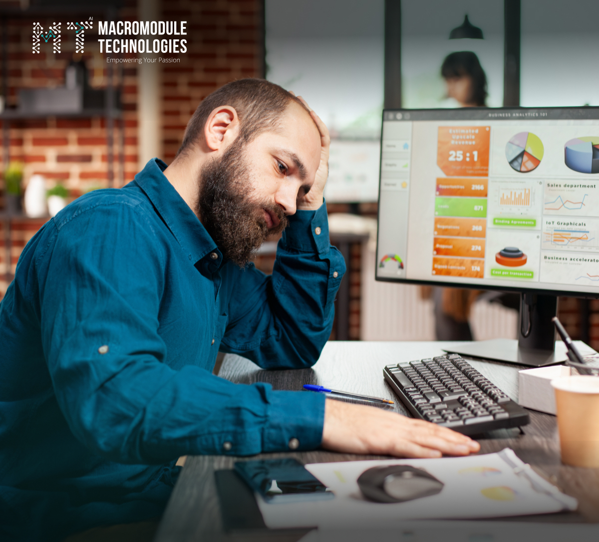 A person sitting sadly in front of a computer, frustrated by common website mistakes and poor user experience.