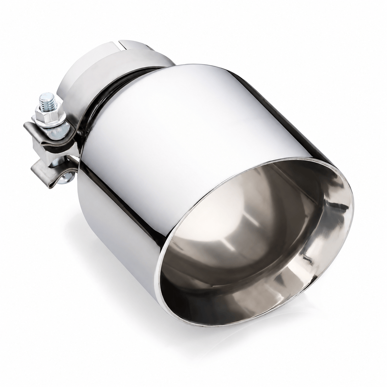 Angle Cut Inner Cone - RC 3" In 5" Out 8" Long Clamped Tip - SS304 Stainless Steel