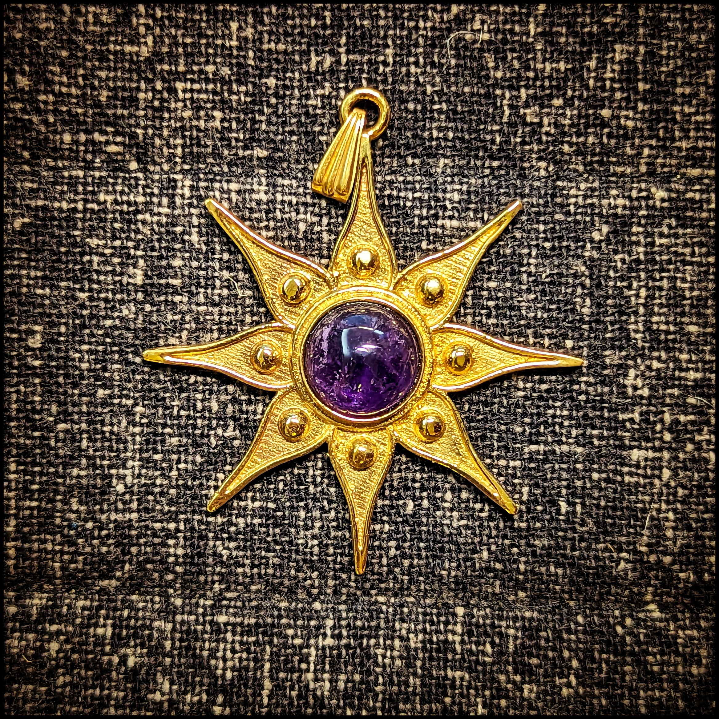 Brass Pendant Star with Gem