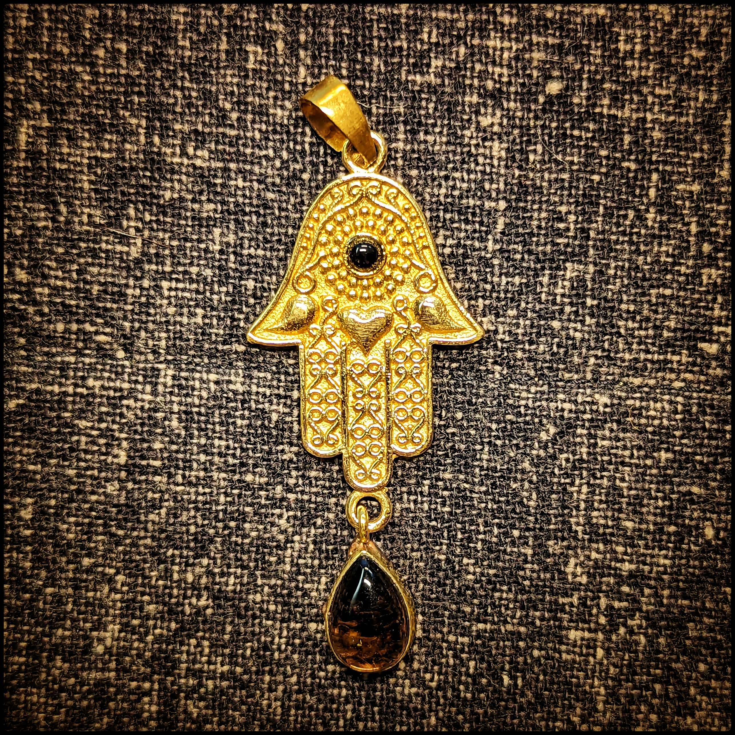 Brass Pendant Hamsa Fatima