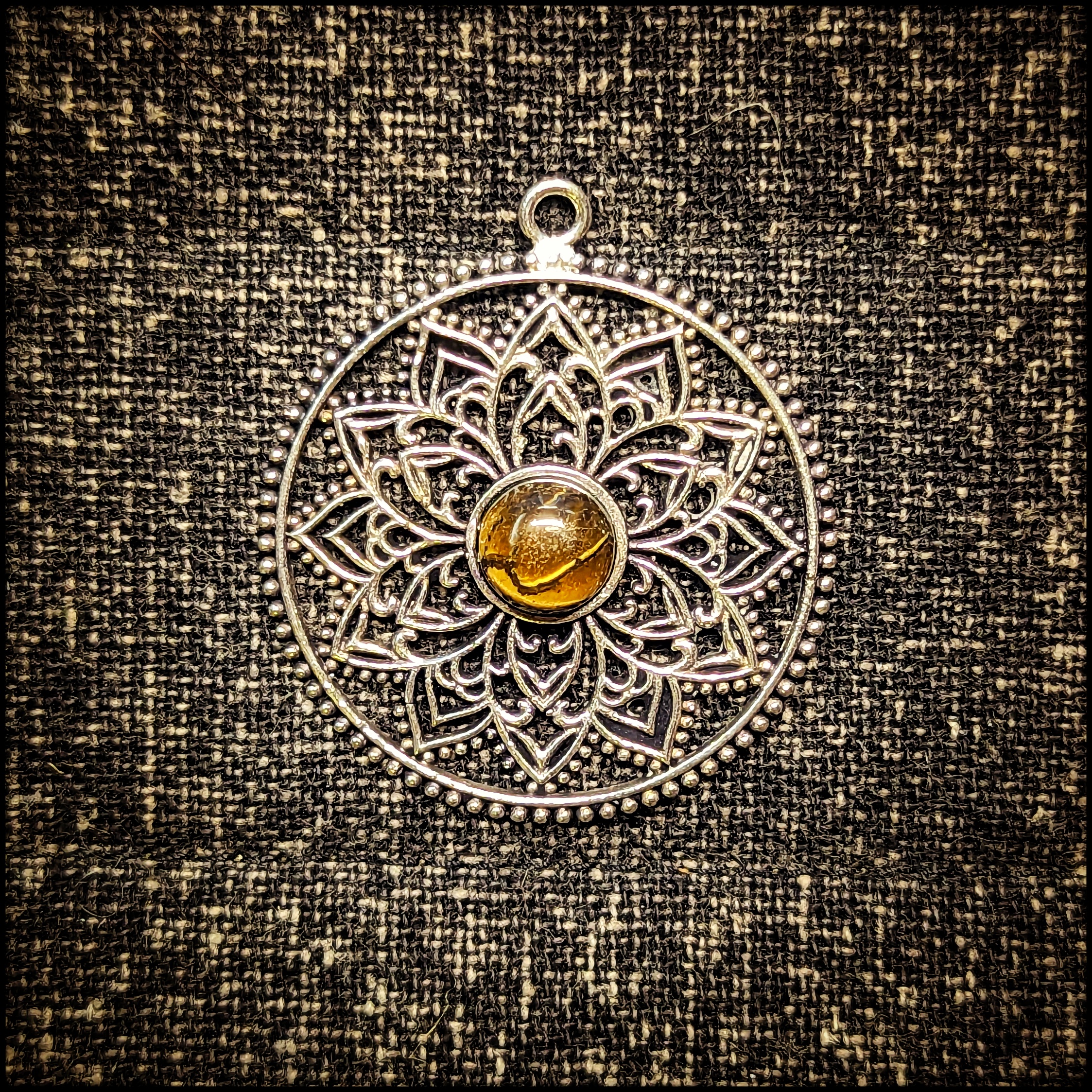 Silver Metal Pendant Mandala