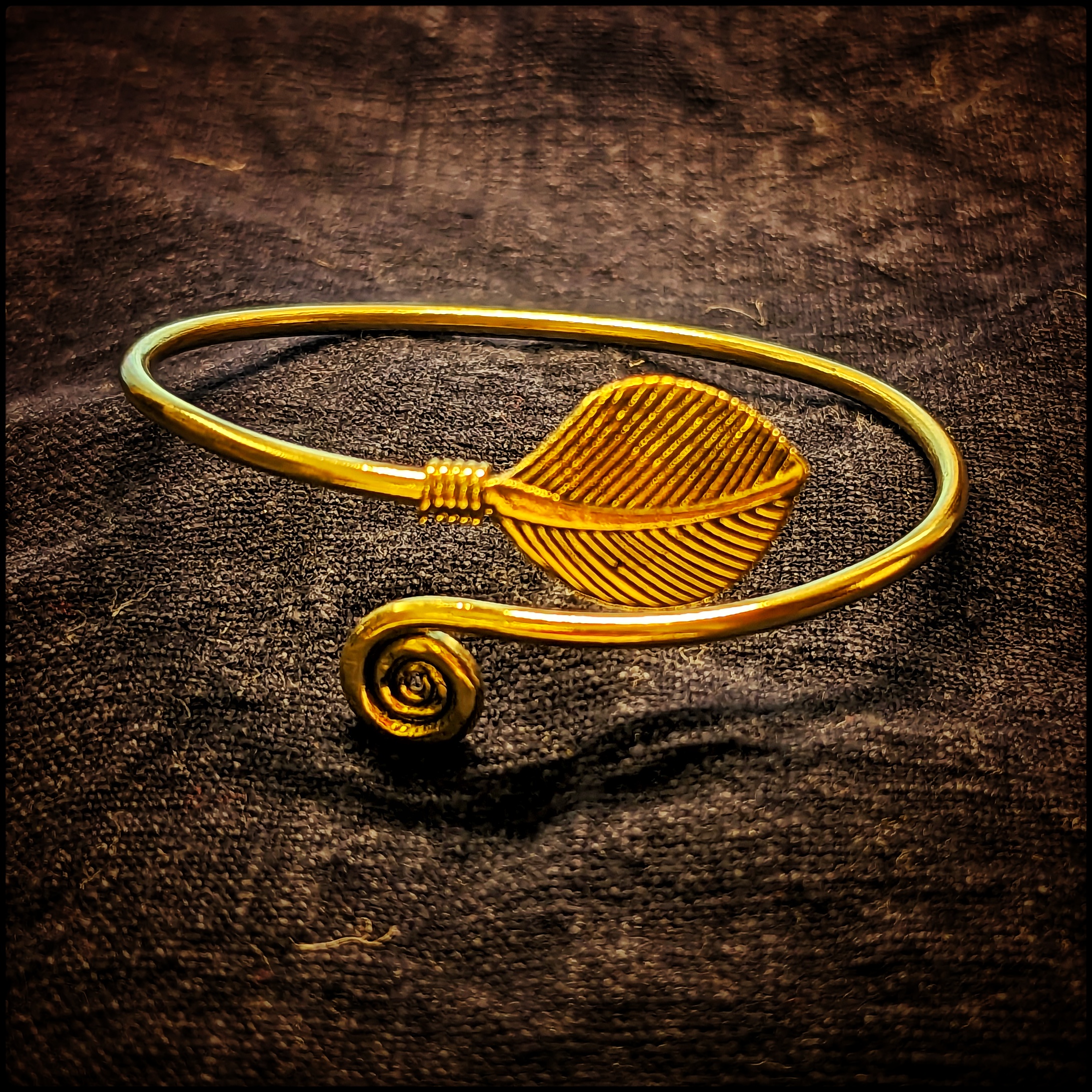 Brass Bracelet Leaf