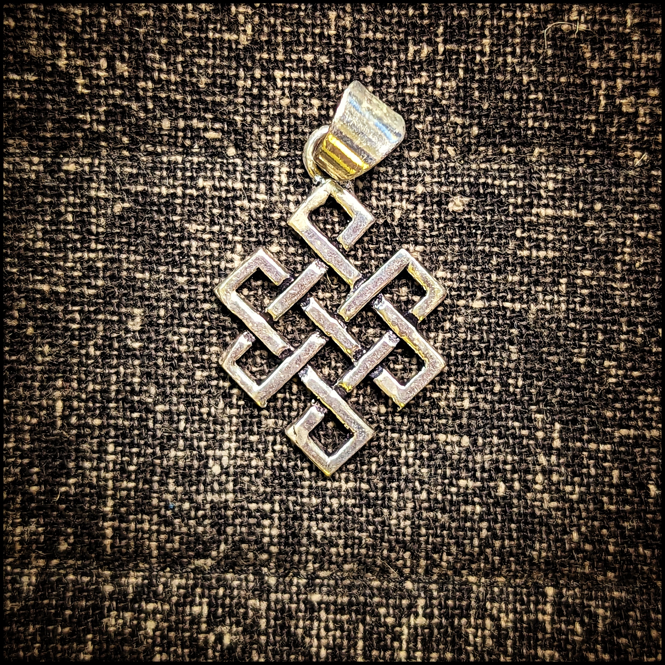 Silver Metal Pendant Tibetan Knot