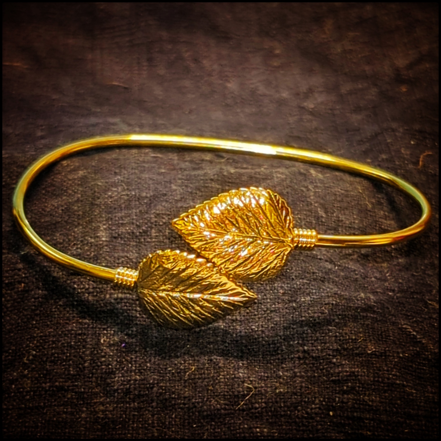 Brass Bracelet Leaf