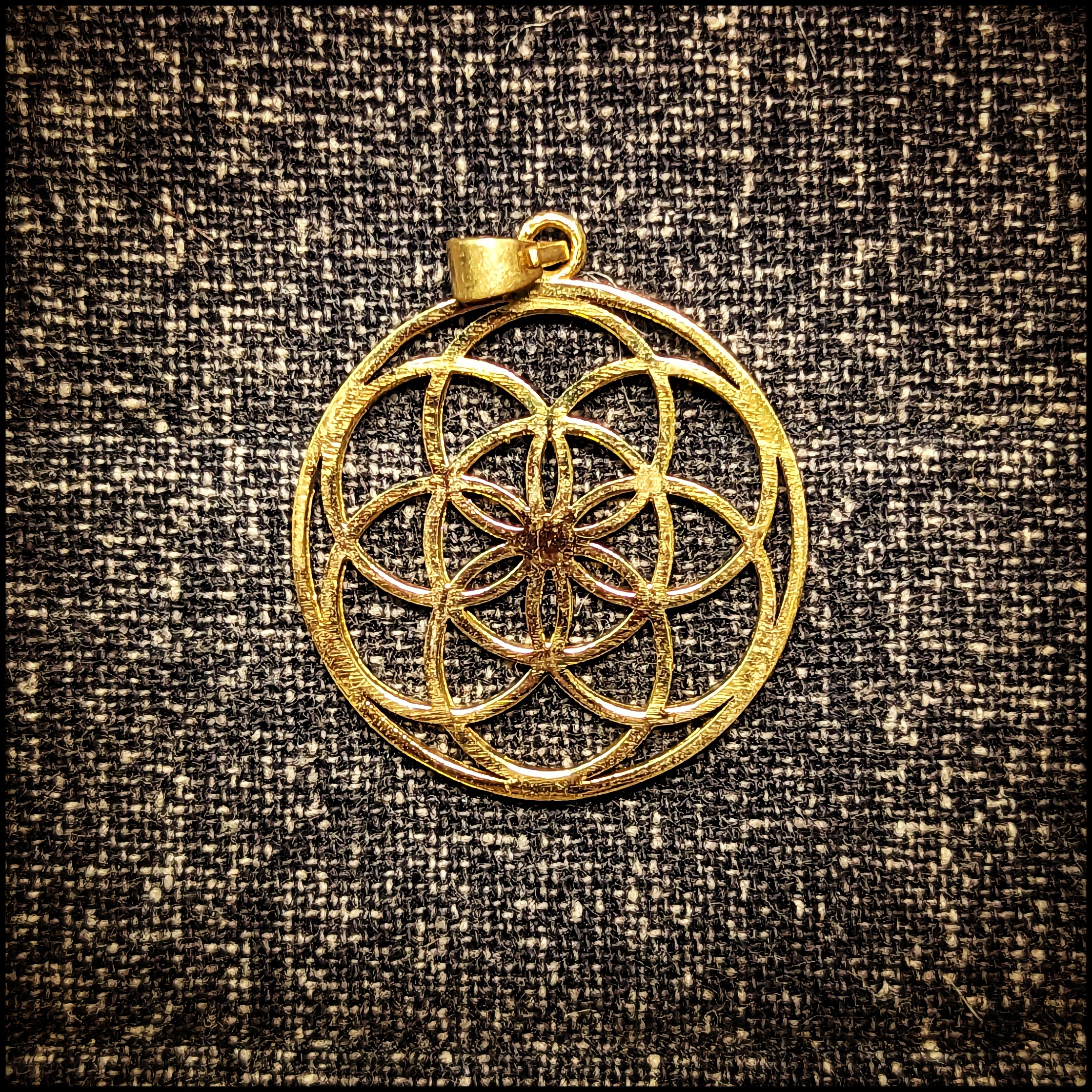 Brass Pendant Flower of Life