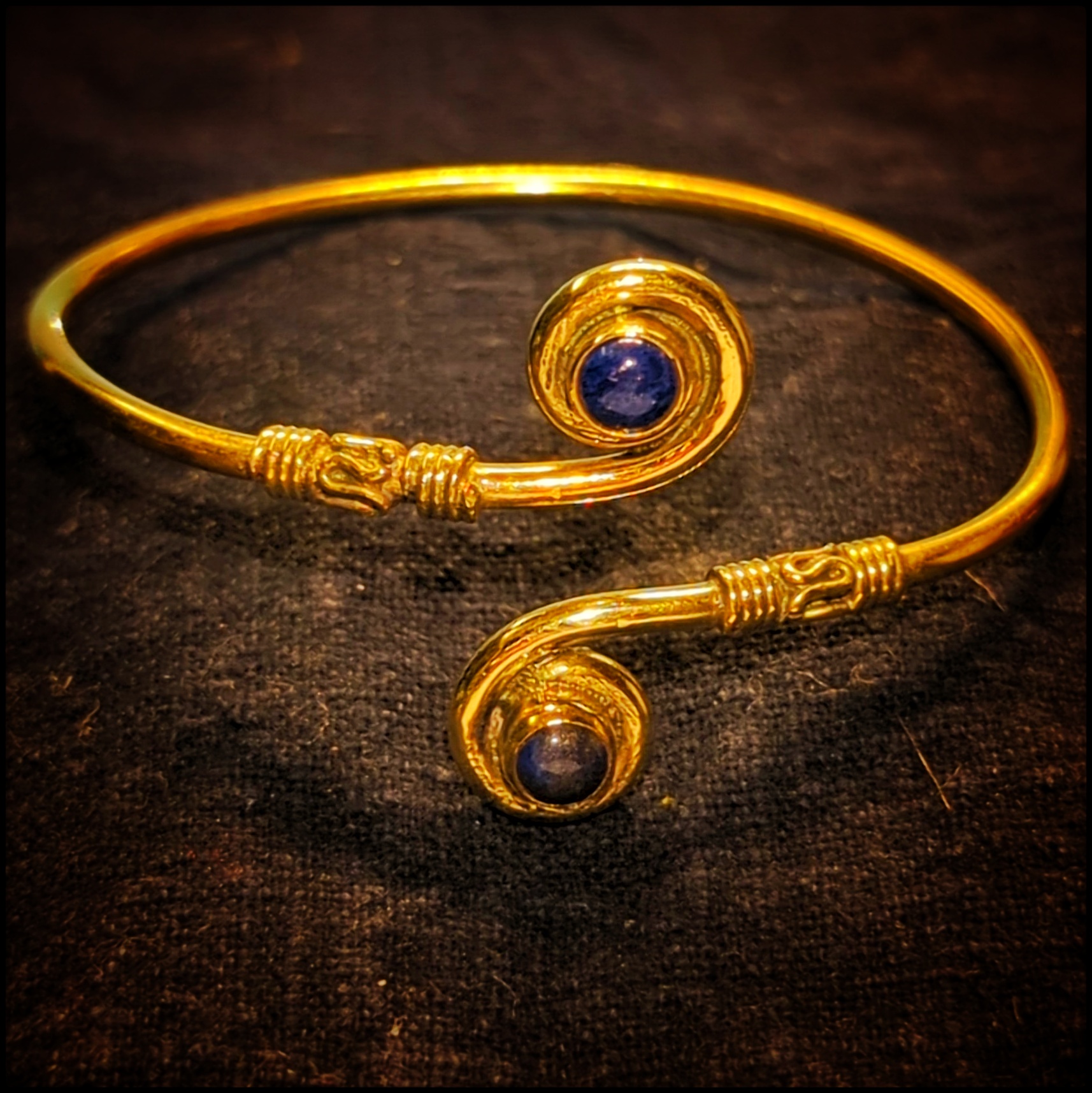 Brass Bracelet 2 Gems