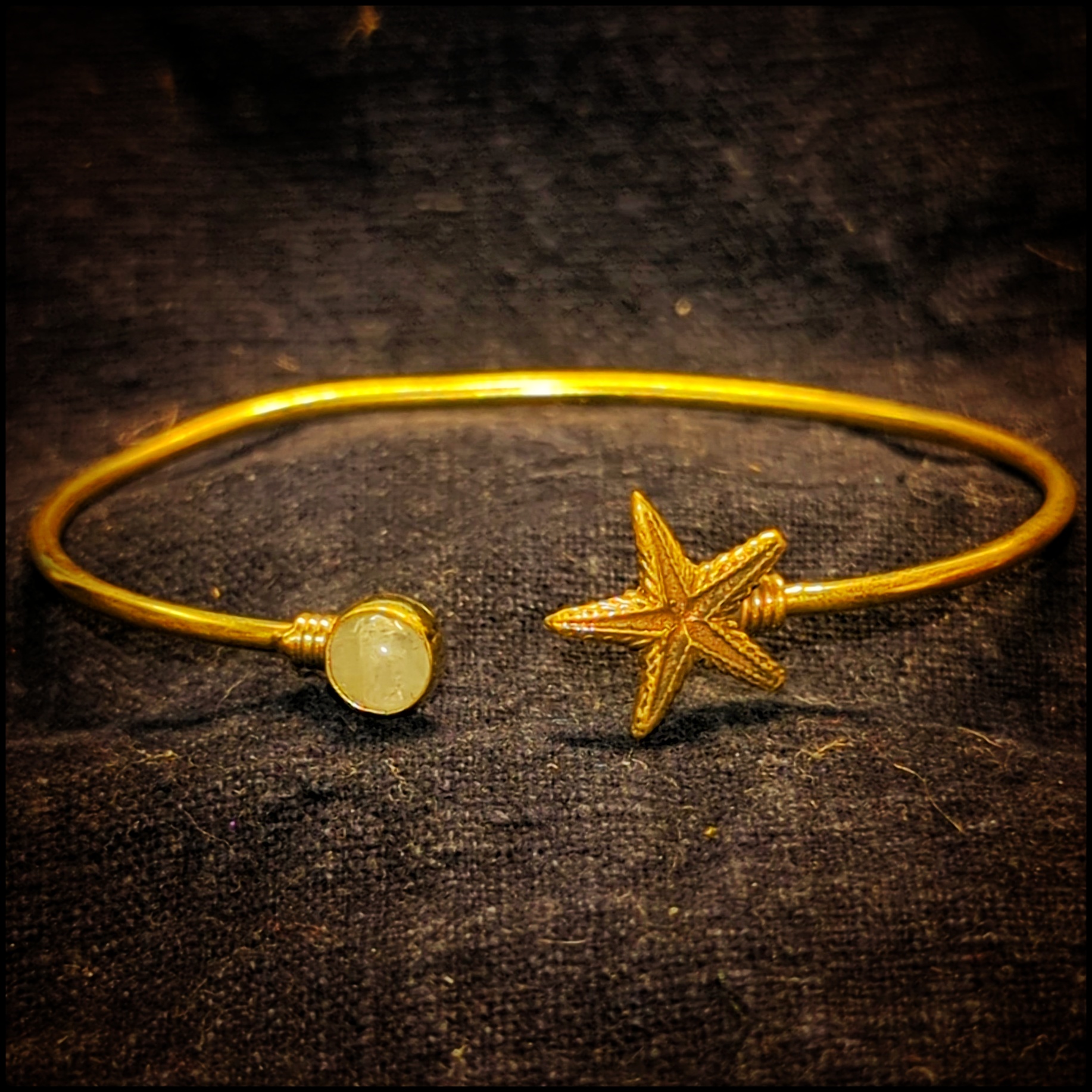 Brass Bracelet Star with Gem
