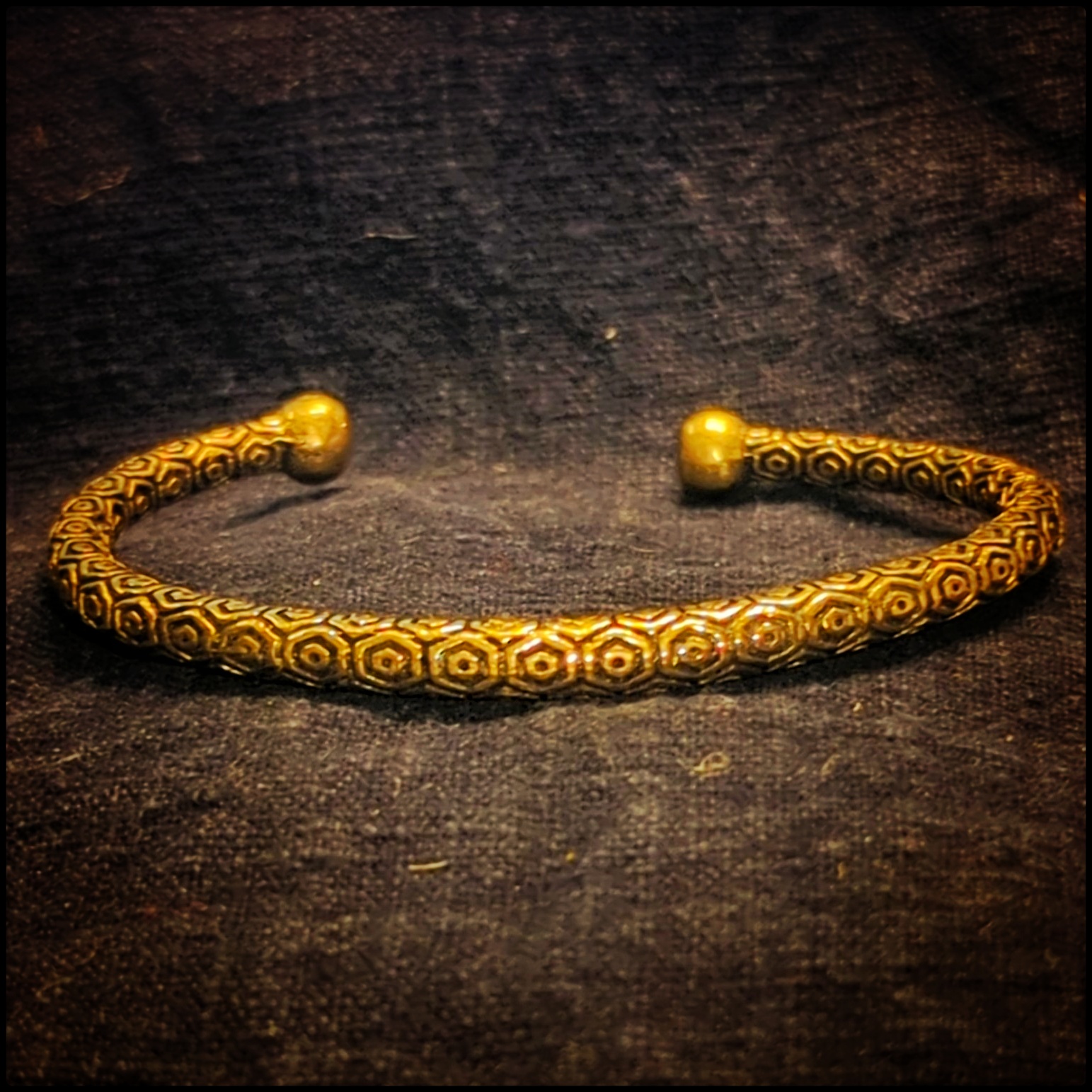 Brass Bracelet Craft Pattern Thick