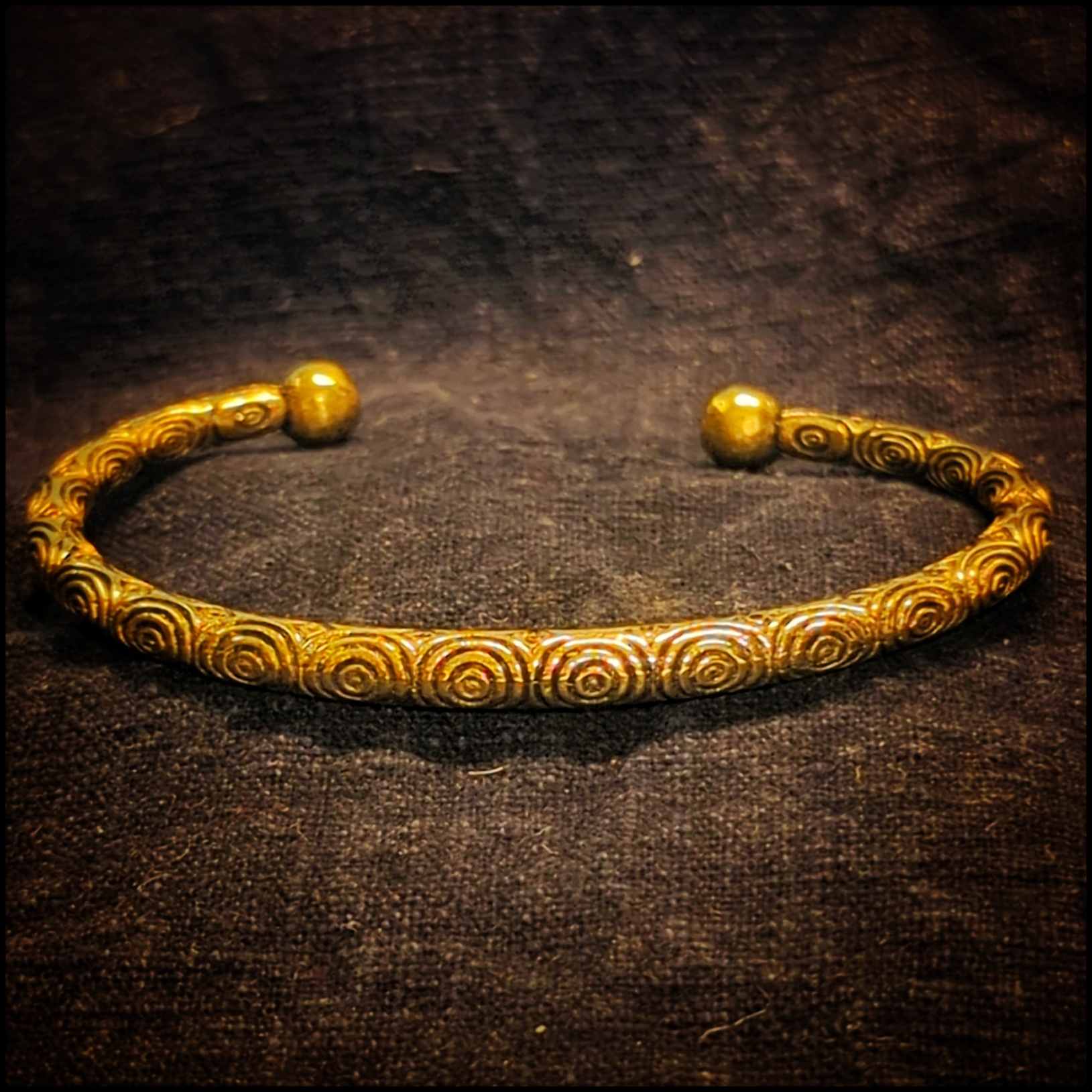 Brass Bracelet Craft Pattern Thick