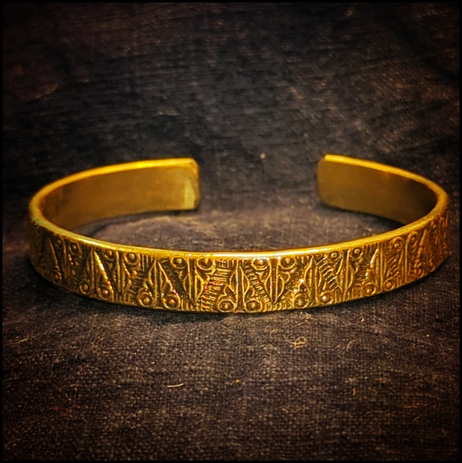 Brass Bracelet Craft Pattern Thick