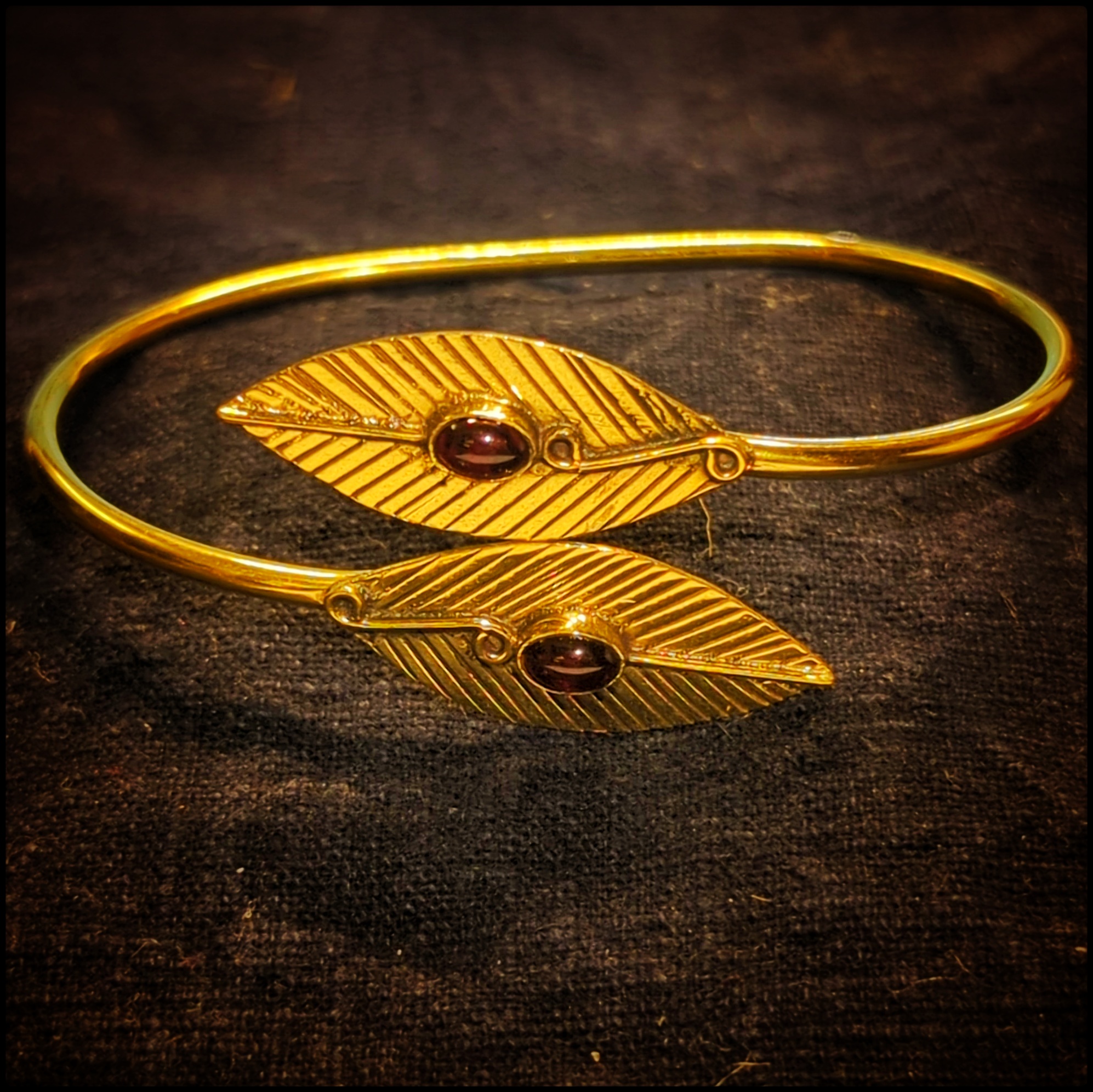 Brass Bracelet 2 Gems