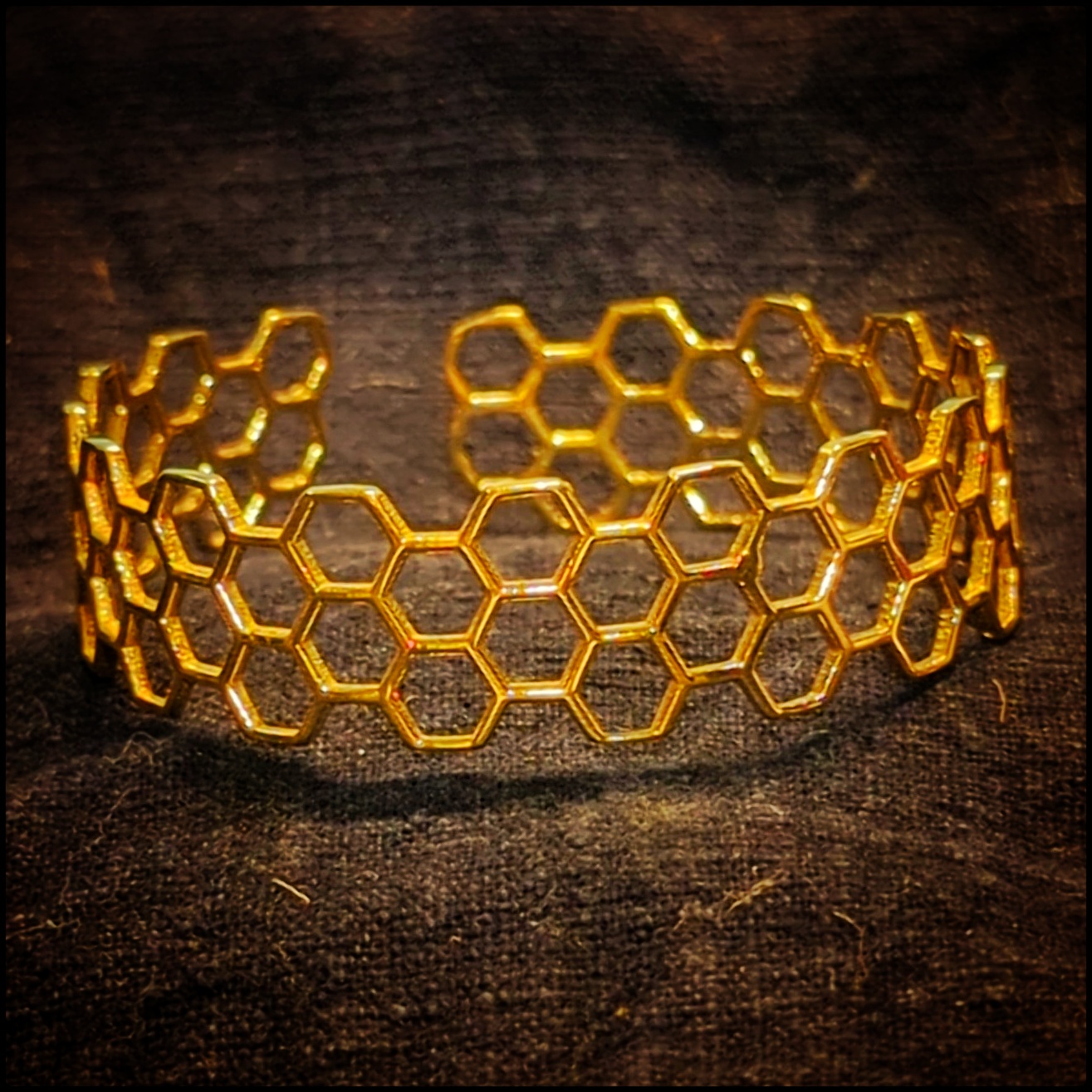 Brass Bracelet Honeycomb