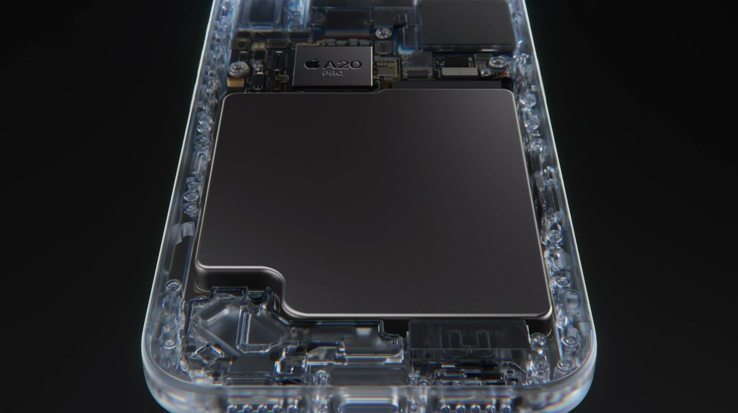 Insidan av en iPhone visar batteriet
