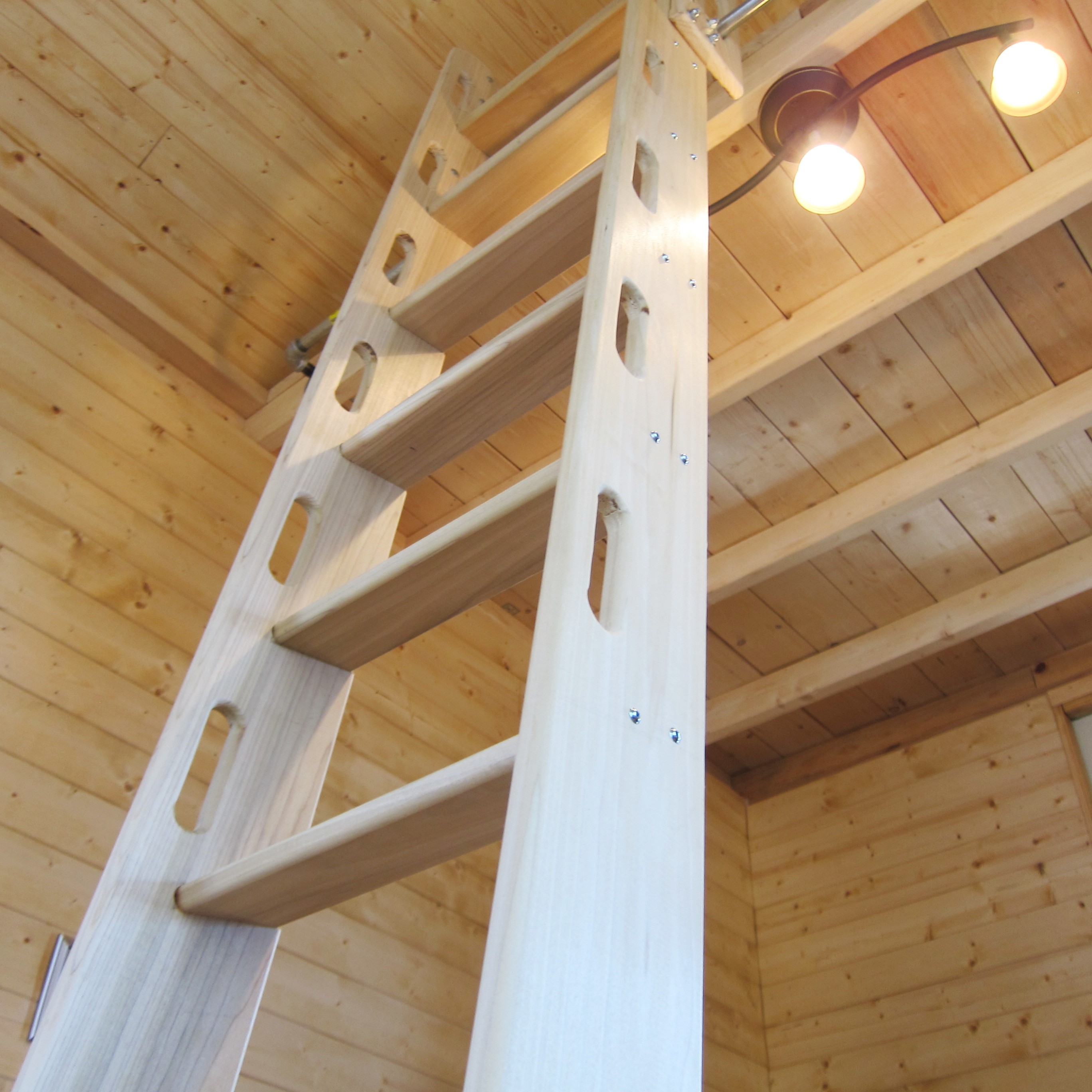 Ladder with routed hand holes