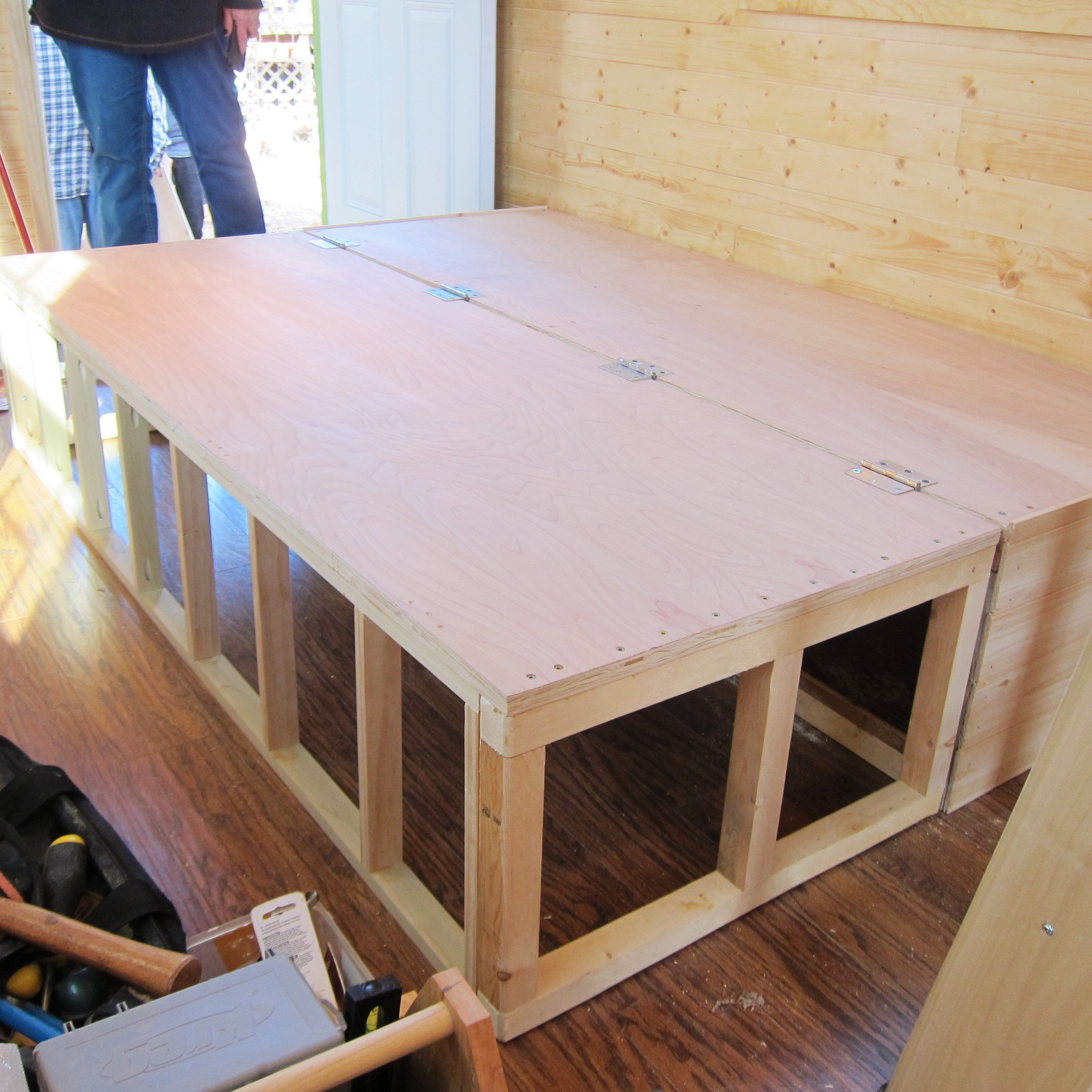 Couch folded out to seat two