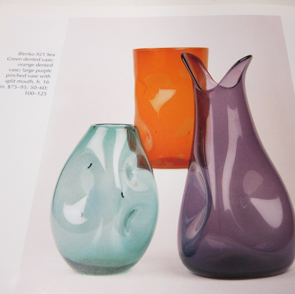 Blenko dented vases