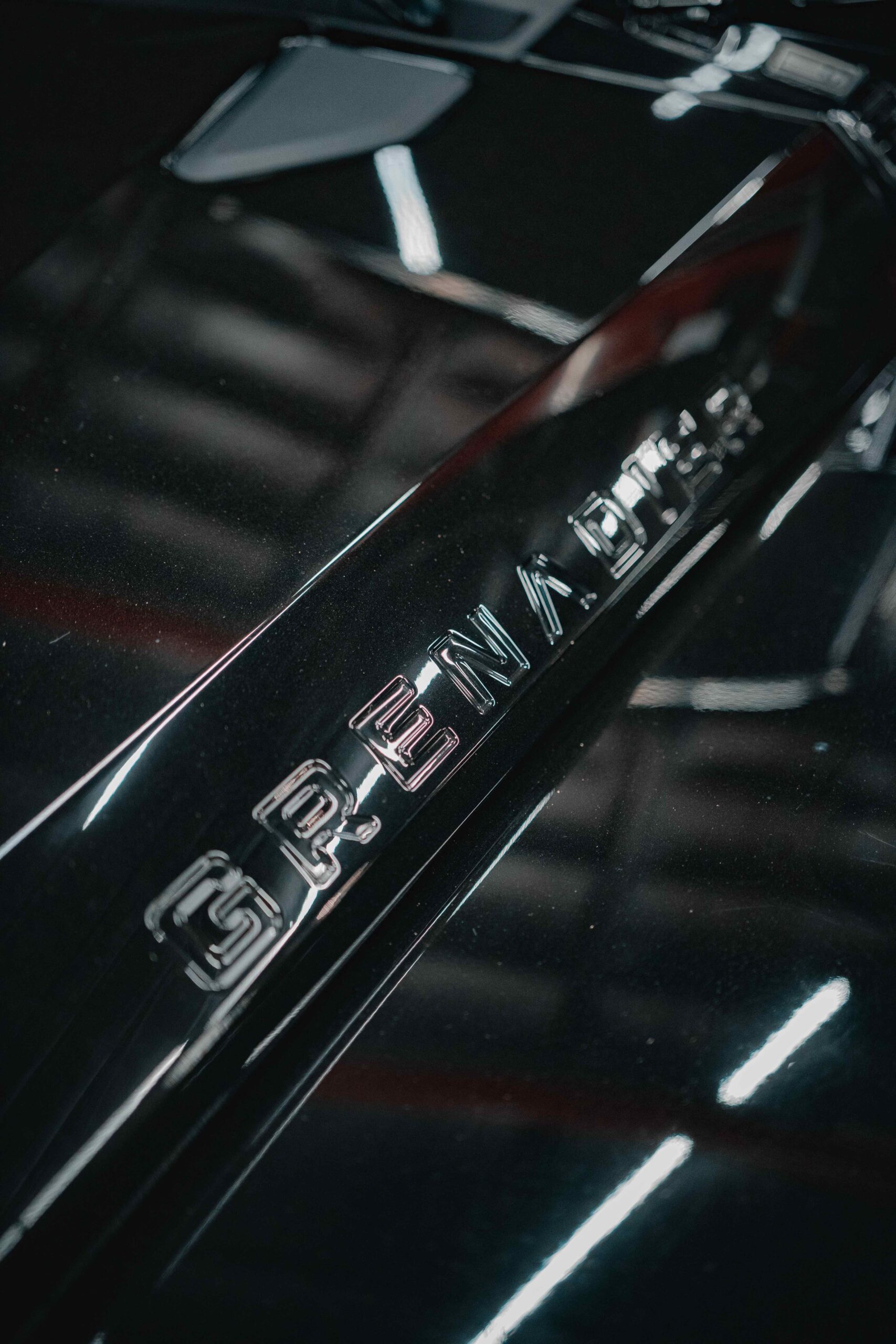 Close detail of custom exterior finish