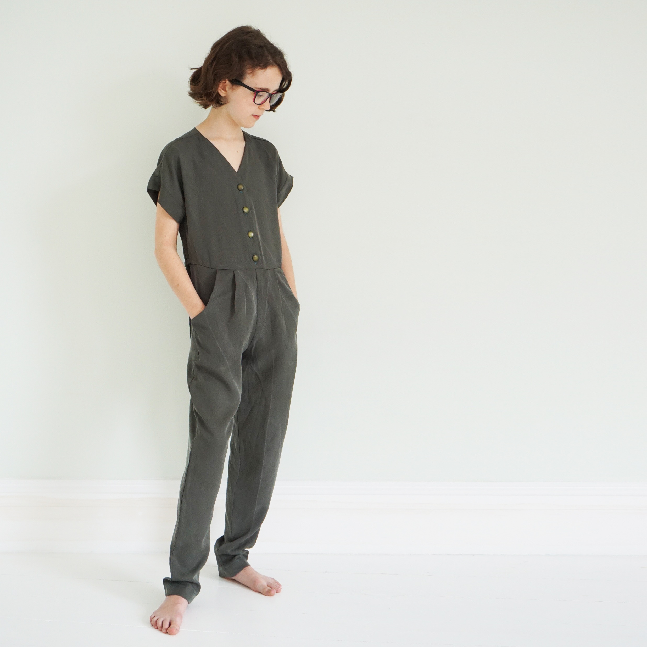 Fringe dress Graphite trousers jumpsuit mash up