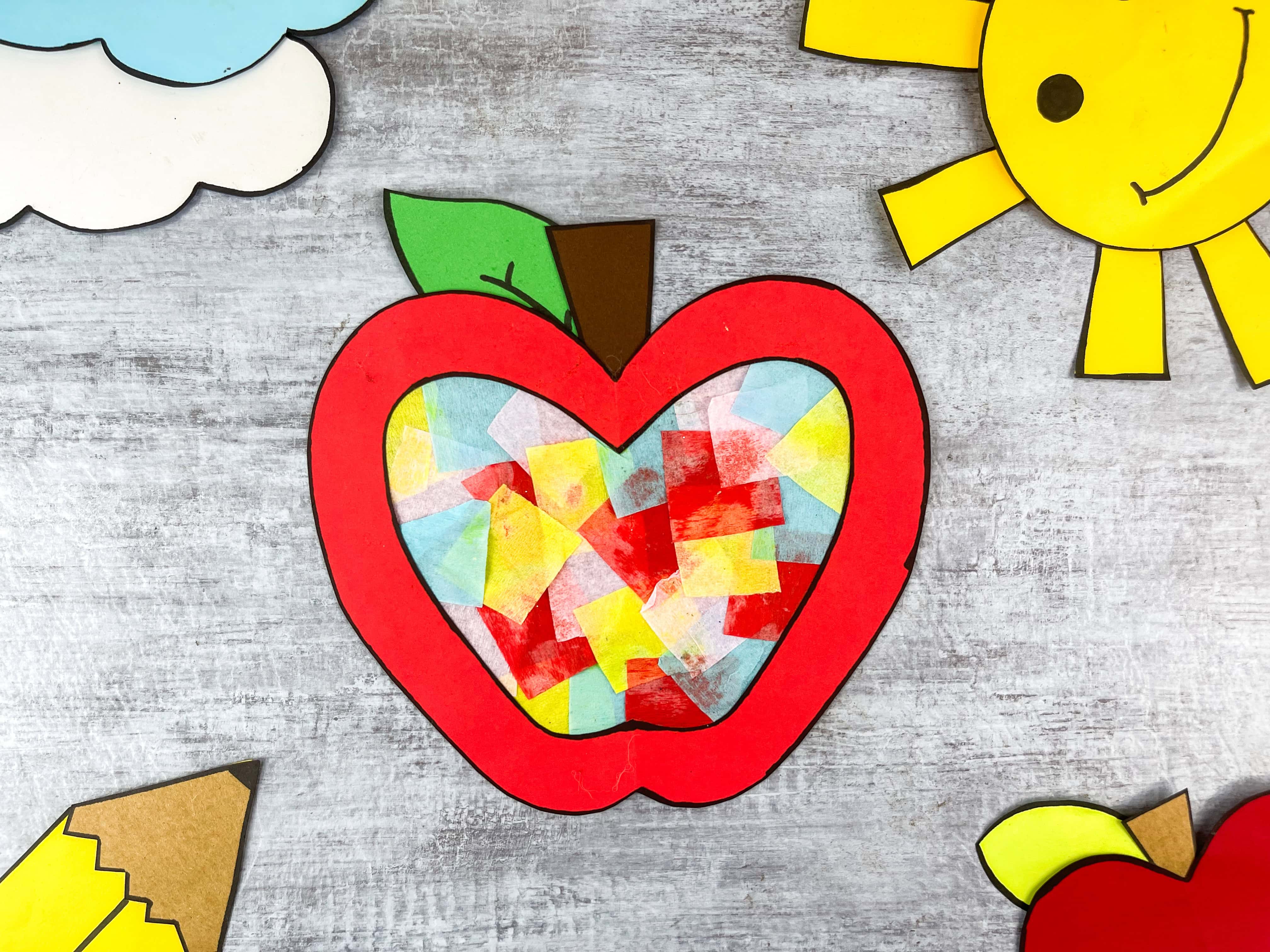Easy Apple Suncatcher Craft For Kids - Made In A Pinch