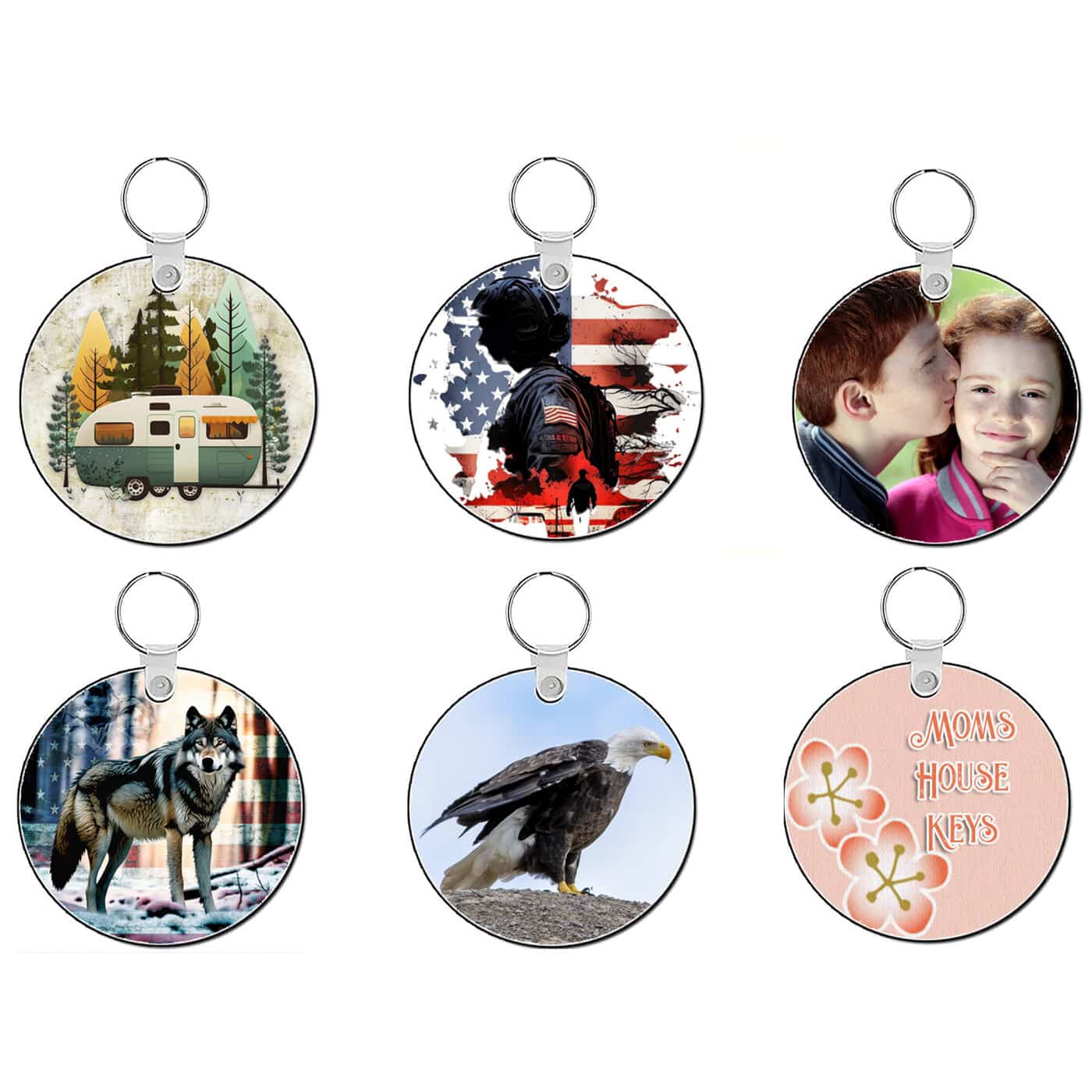 Metal Round Custom Photo Keyring