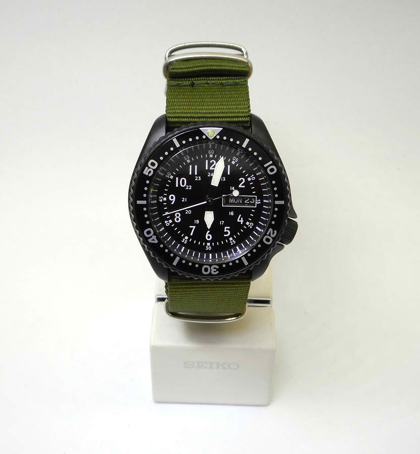 PRE-SALE SKX007 7S26 Black Cerakote 24 HR Military Dial Seiko