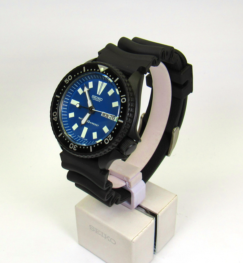 【稼働品】SEIKO AGS SCUBA 純正部品カスタムMOD 青×黒 Pre-sale seiko mod skx007 7s26 blue SKXA35 style dial black