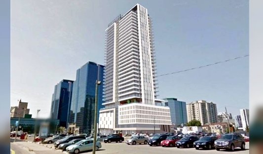 En la imagen, la fotografía del edificio que se construirá en la esquena de las calles Fullarton St. y Talbot St