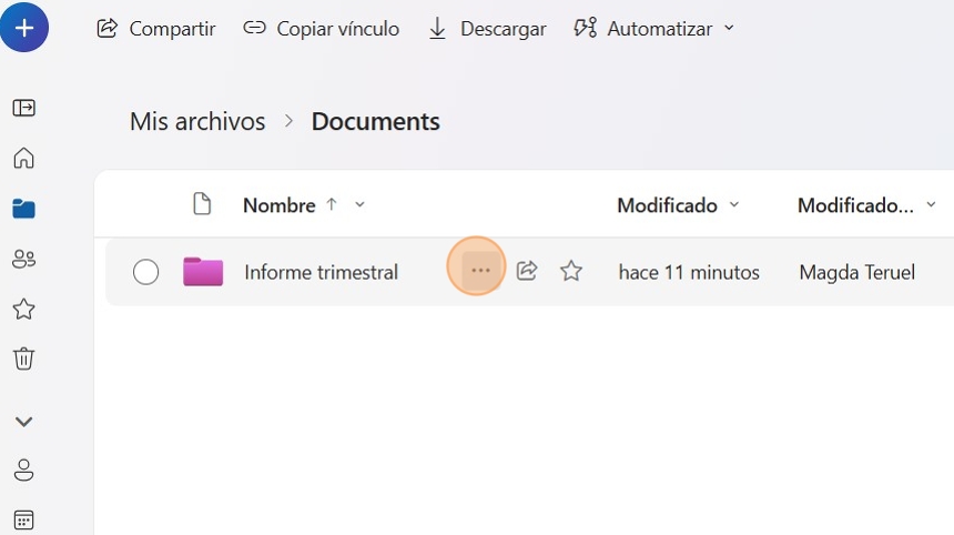 Seleccionar carpeta en OneDrive