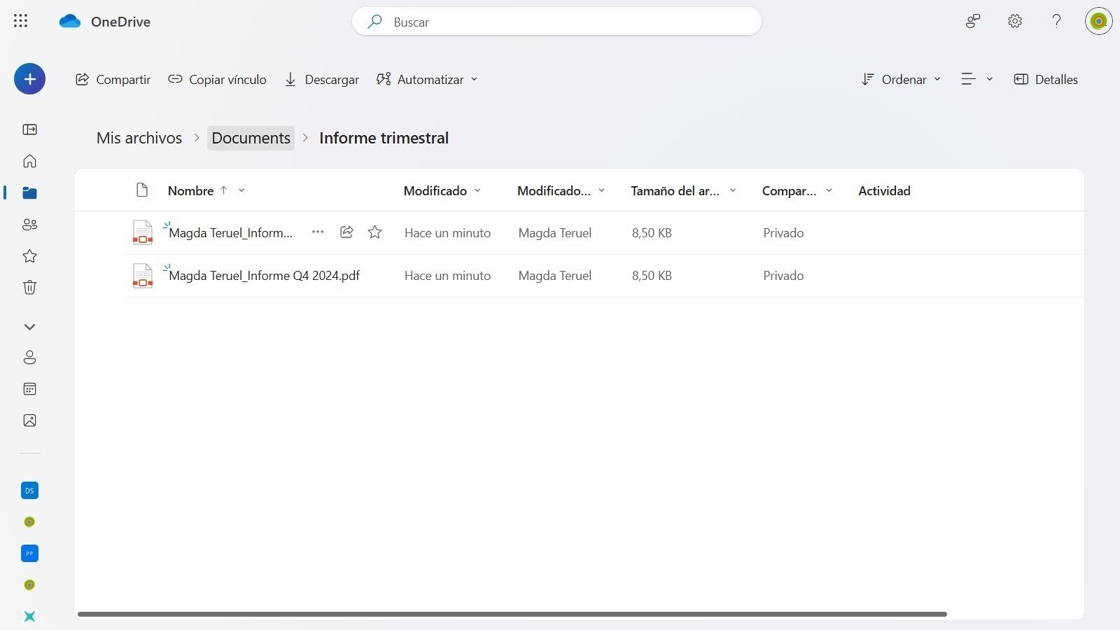 Acceso a carpeta OneDrive