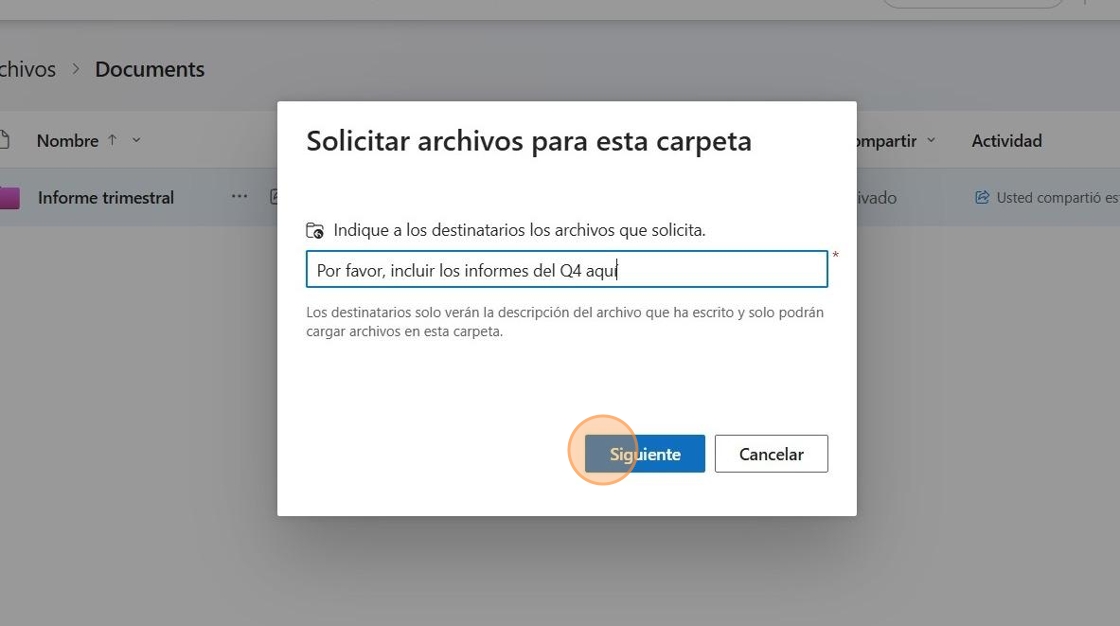 Copiar enlace o enviar correo